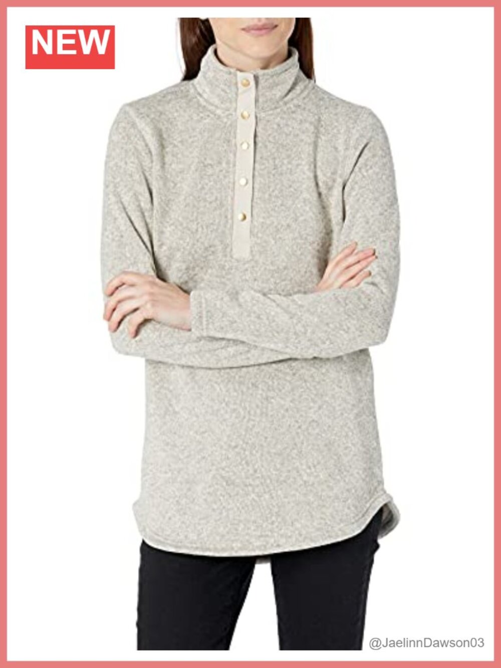 Hingham Tunic Pullover Sweater Button Placket Cozy Fall Tunic
